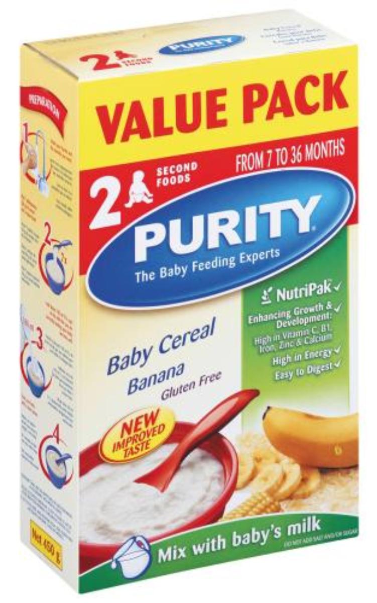 Purity Baby Cereal Banana Flavour 7-36m 450g - 146432