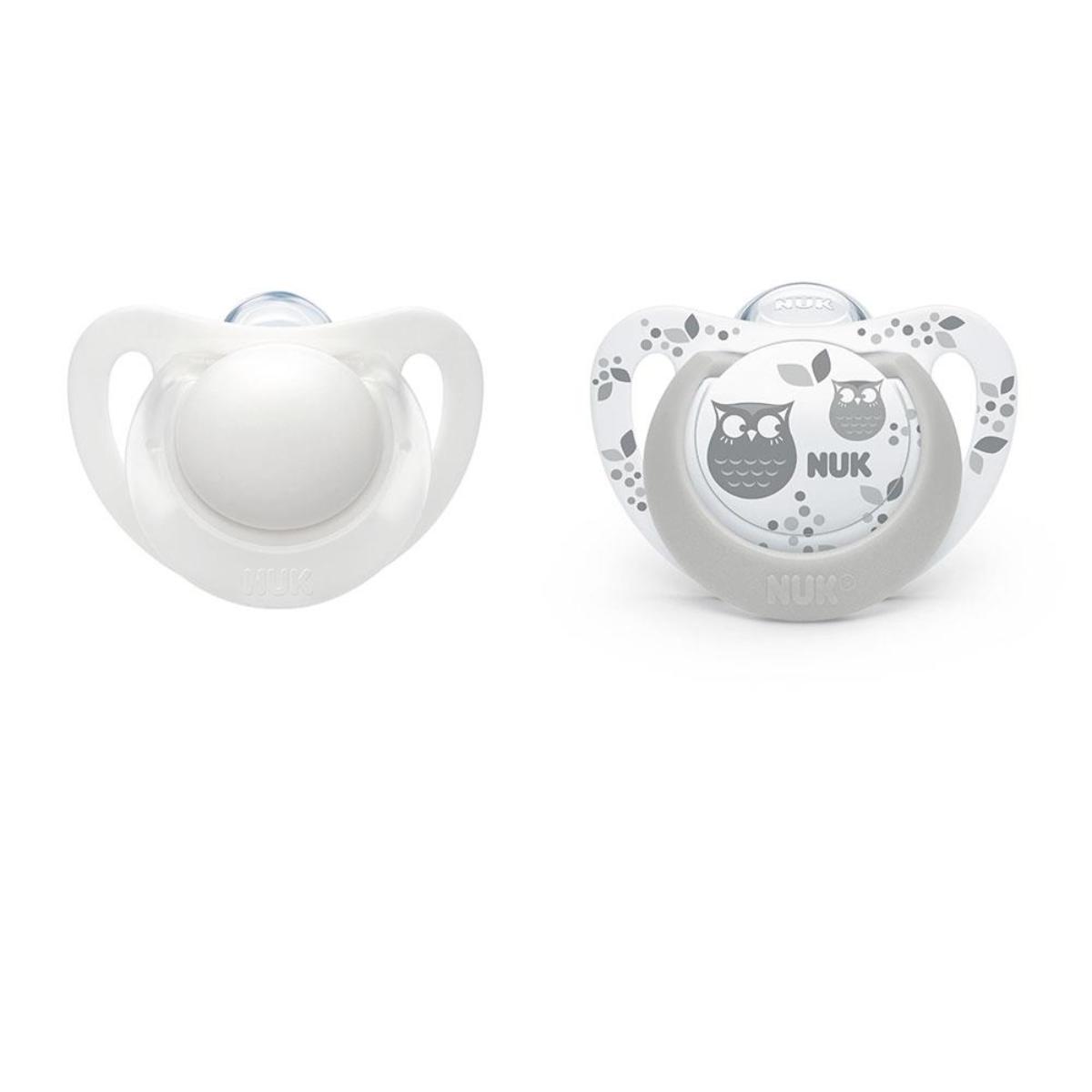 Nuk Soother Silicone Genius Neutral 2 Pack Size 1