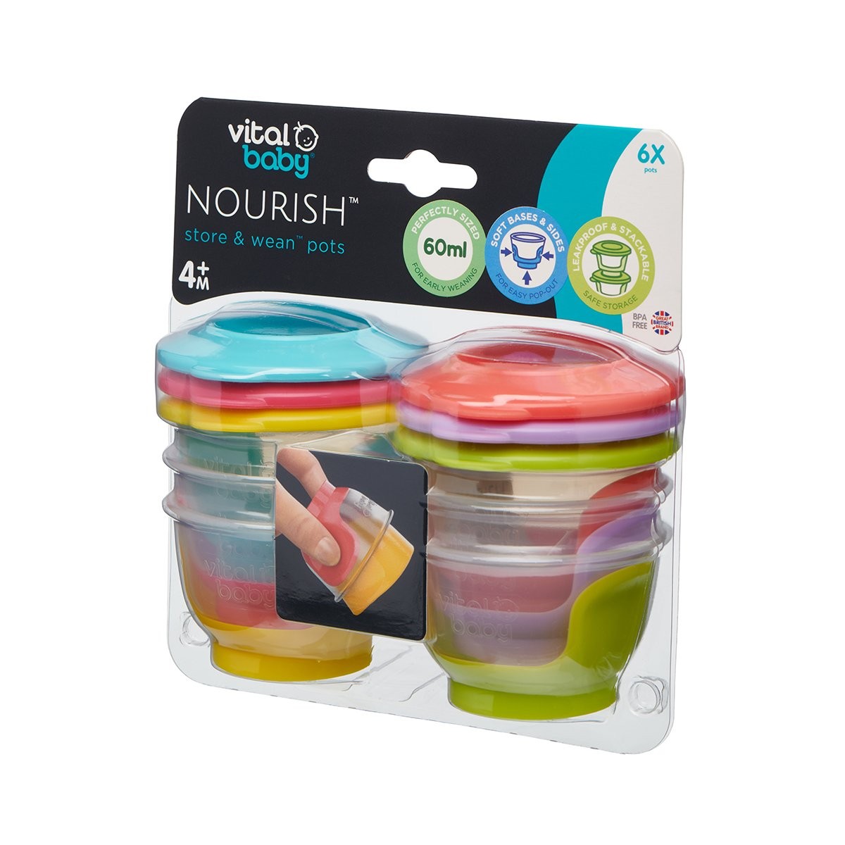 Vital Baby Nourish Store and Wean Pots 60ml 6pack - 287667