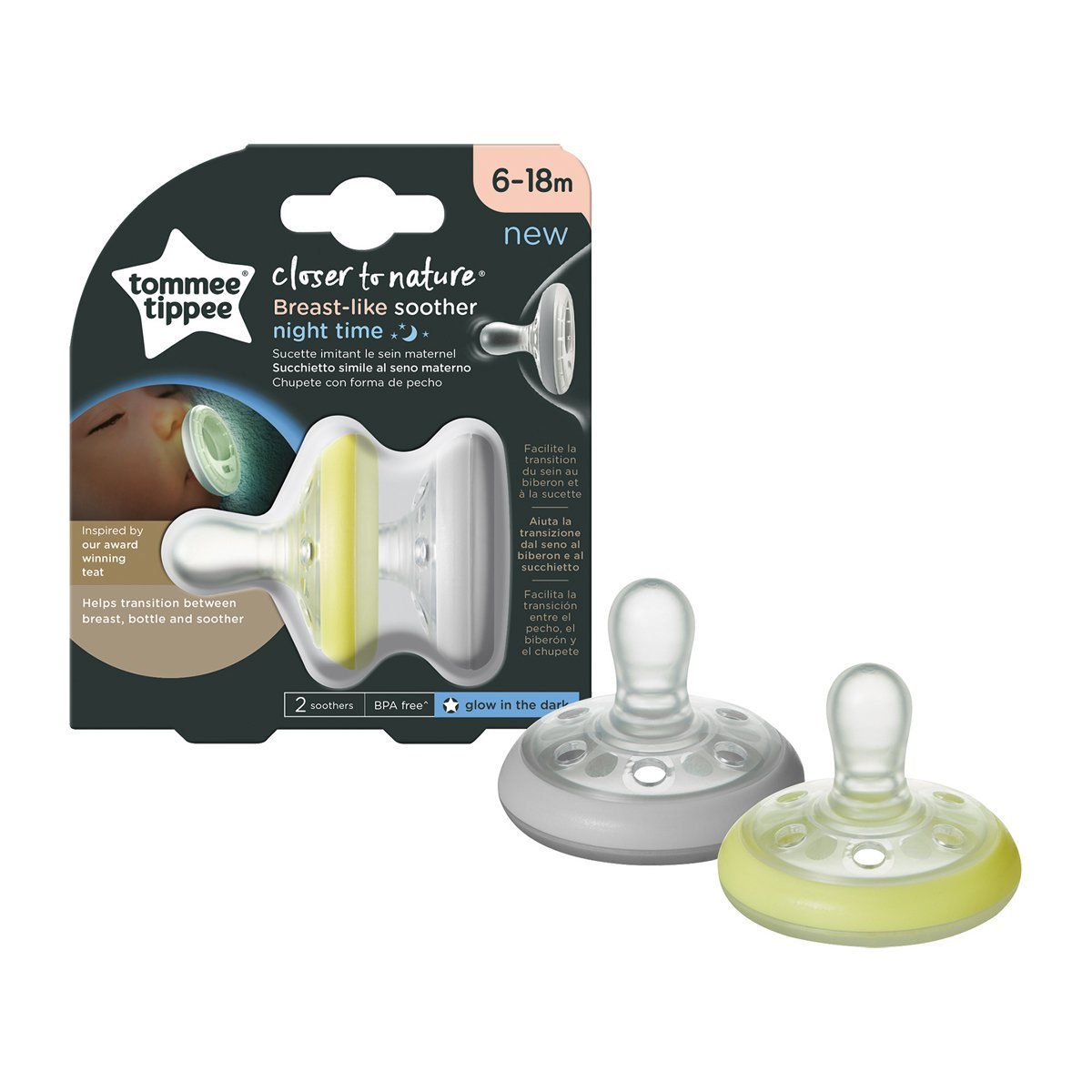 Tommee Tippee Ctn Breastlike Night Soother 6-18m - 298750