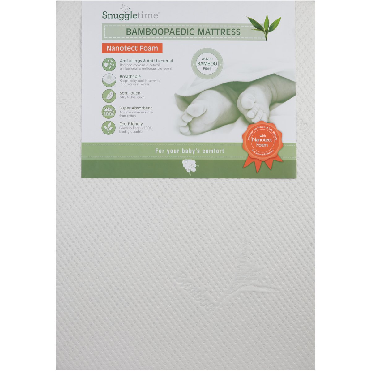 Snuggletime Bamboopaedic Standard Camp Cot Mattress Baby City