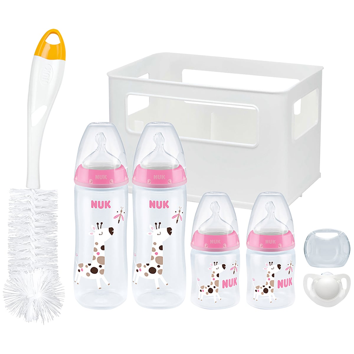 Nuk Temperature Control 4 Bottle and Crate Starter Pack 0-6m - Girl