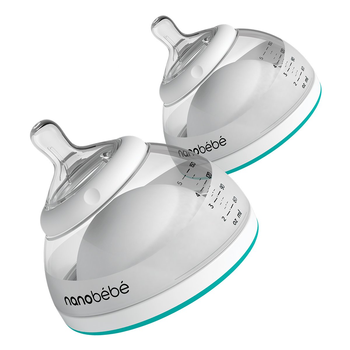 Nanobebe Breastmilk Bottle Twin pack Teal 150ml 334890 Baby City