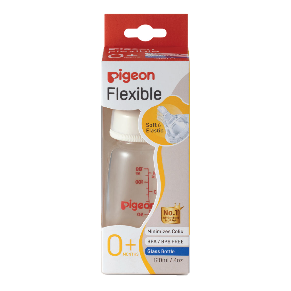 Pigeon Flexible Peristaltic Glass Nurser 120ml - 300403