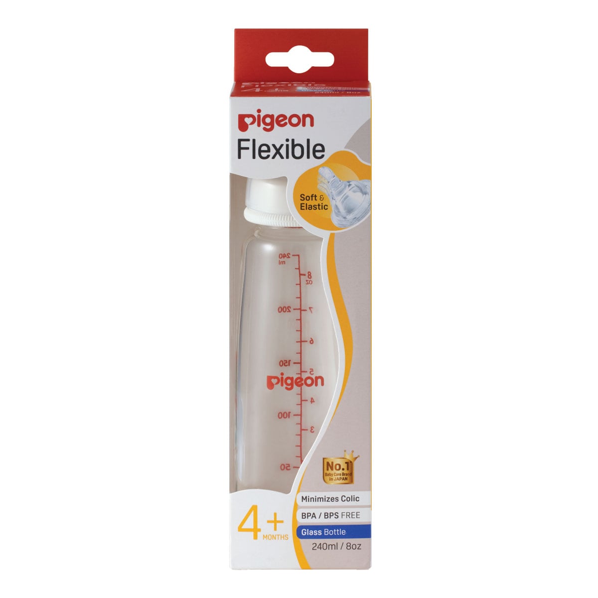 Pigeon Flexible Peristaltic Glass Nurser 240ml - 300404