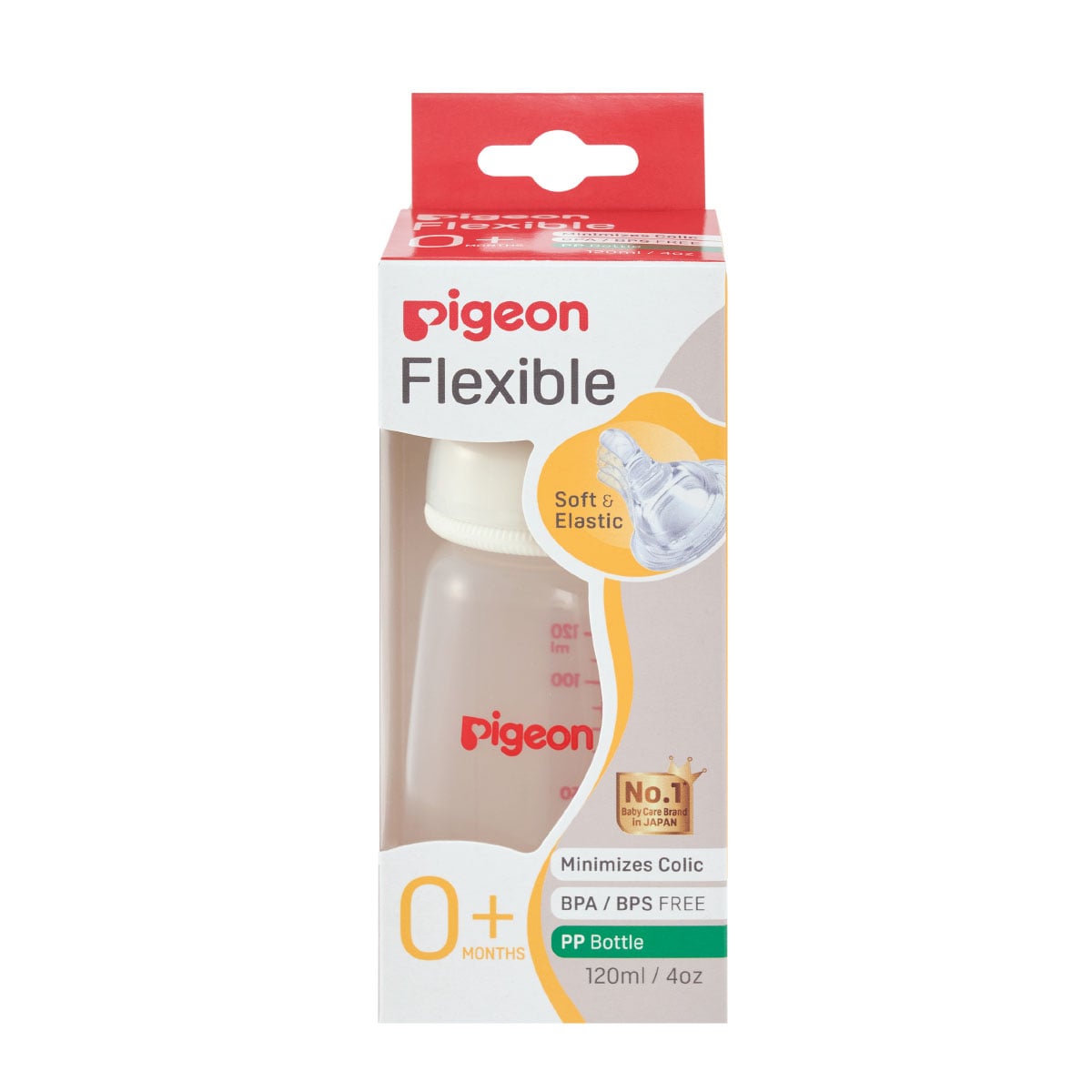 Pigeon Flexible Peristaltic Glass Nurser 120ml - 89895