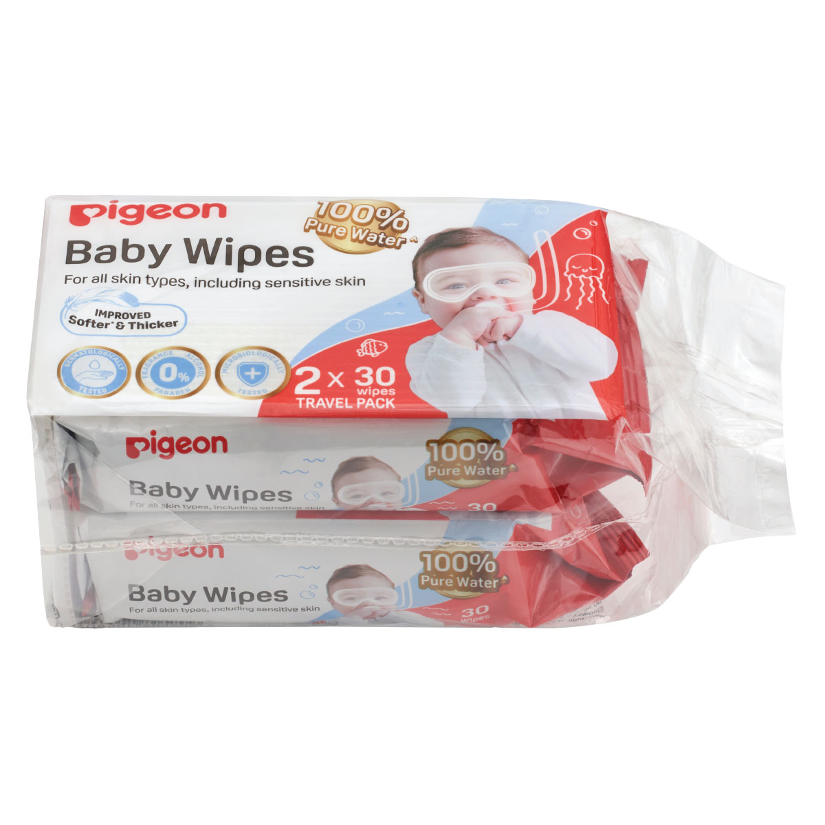 Pigeon 30’s Baby Wipes 100% Pure Water 2-in-1 - 300384