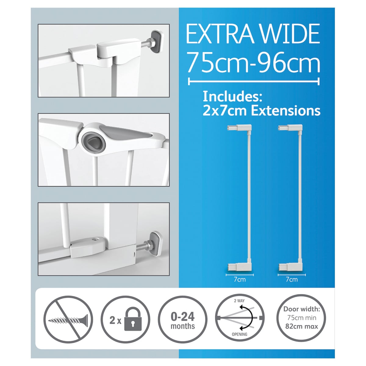 Bambino Pressure Fit Gate +7cm Extension - 304893