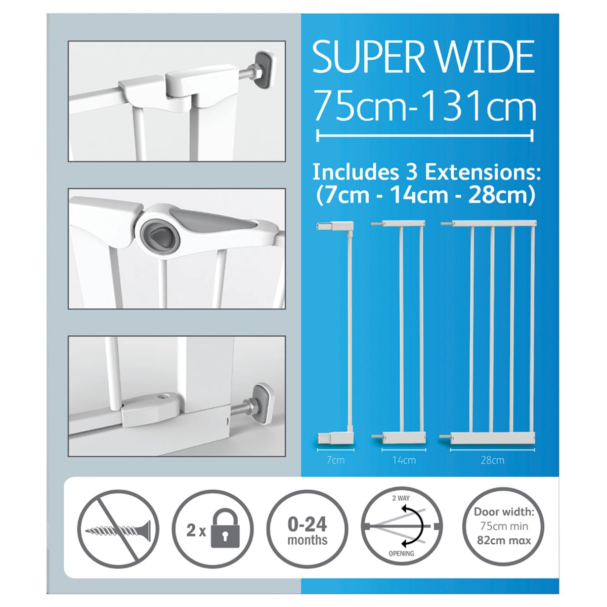 Bambino Pressure Fit Gate +7cm/14cm/28cm Extension - 304894