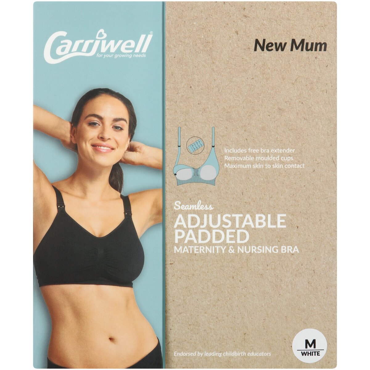 Carriwell Seamless Padded Nursing Bra White