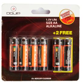 Dquip Alkaline Battery Aa 4 + 2 Free - 118027