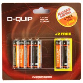 Dquip Alkaline Battery Aaa 4 + 2 Free - 118028