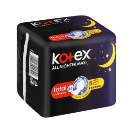 Kotex Overnight Maxi Pads All Nighter 8's - 187456