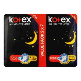 Kotex Overnight Pads Ultra Thin 14's