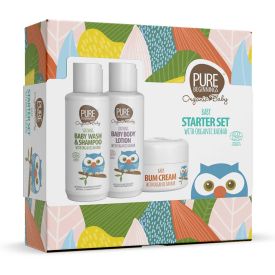 Pure Beginnings Organic Baby Gift Set- Baby Wash &amp; Shampoo 100ml, Baby Lotion 100ml &amp; Baby Bum Cream 50ml with Organic Baobab - 217786