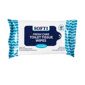 Softi After Toilet Wipes Flushable 40's - 226690