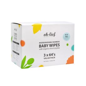Oh-lief Bamboo Baby Wipes 192's 3pack - 287021