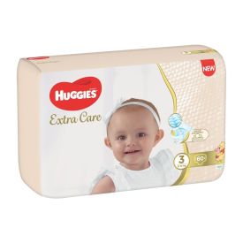 Huggies Extra Care Disposable Diapers Size 3 60s - 296422