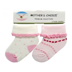Mothers Choice Polka / Stripes Pink Socks 2 Pack - Ks6453 - 310352