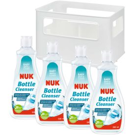 Nuk 4 X 500ml Bottle Cleanser with Free Crate - 333145