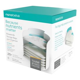 Nanobebe 25 Breastmilk Storage Bags and Organizer - 335633