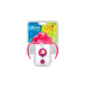 Dr Brown's Baby's First Straw Cup with Handles Pink 270ml
