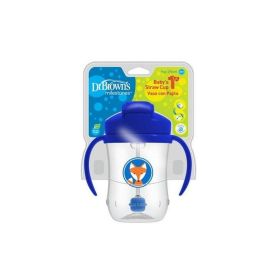 Dr Brown's Baby's First Straw Cup with Handles Blue 270ml