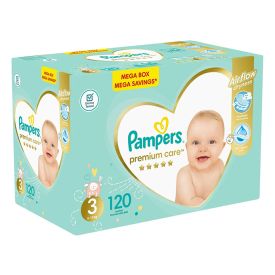 Pampers Premium Care Mega Box Set 120 Size 3 + 1 x Wipes - 440655