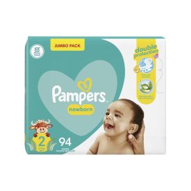 Pampers Active Baby Bale Size 2 Jumbo Pack 94  (2 Packs + Free Wipes)