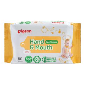 Pigeon Hand & Mouth Wet Tissues 2-in-1  60's