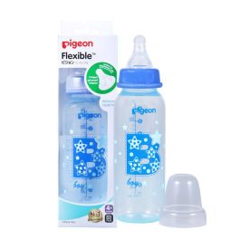 Pigeon Flexible Teat Standard Neck Bottle 240ml 4m+ - Blue - 264672