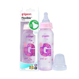 Pigeon Flexible Teat Standard Neck Bottle 240ml 4m+ - Pink