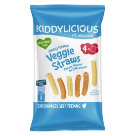 Kiddylicious Cheesy Flavoured Veggie Straws Multipack 4x 12g