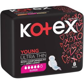 Kotex Young Ultra Thin Pads Super Wing 8's
