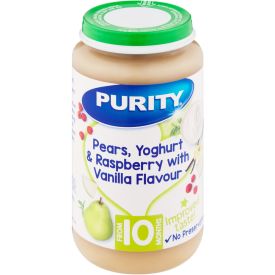 Purity From 10 Months. Pears, Yoghurt & Raspberry with Vanilla Flavour  250ml