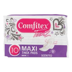 Comfitex Teenz Maxi Winged 10's Cotton Pads