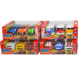 Ideal Big Wheels Friction Car 3 Pce Assorted