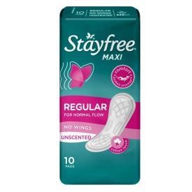 Stayfree Thick Unscented Maxi Pack of 10 Regular Sanitary Pads