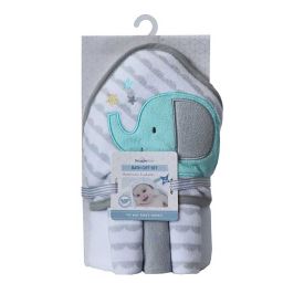 Snuggletime Hooded Towel With Facecloth 3 pack Elephant