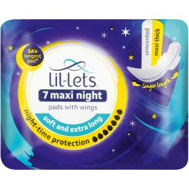 Lil-lets Maxi Night Pads Unscented 7's - 295411