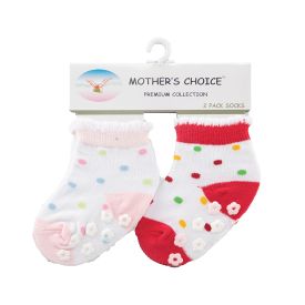 Mothers Choice Non-Slip Socks 2 Pack - Girl Polka Dot - 302598