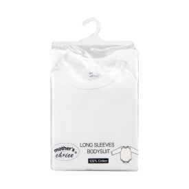 Mothers Choice Body Vest Long Sleeve White 3-6Months - 302676