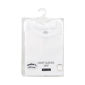Mothers Choice Short Sleeve Vest White 12-18Months - 302685