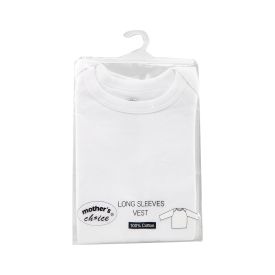 Mothers Choice Vest Long Sleeve White 6-12Months - 302692