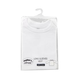 Mothers Choice Vest Long Sleeve White 3-6Months - 302691