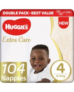 Huggies Bale Extra Care 52 Nappies Size 4 (Two Packs Of Nappies Plus Wipes) - 324540
